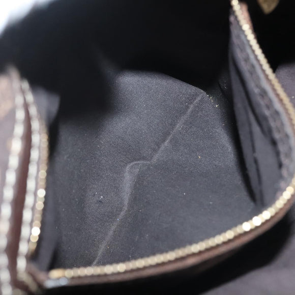 LOUIS VUITTON Monogram Mini Lin Tangier Tote Bag Brown Ebene M40023 Auth ep9437