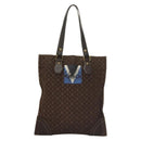 LOUIS VUITTON Monogram Mini Lin Tangier Tote Bag Brown Ebene M40023 Auth ep9437-13