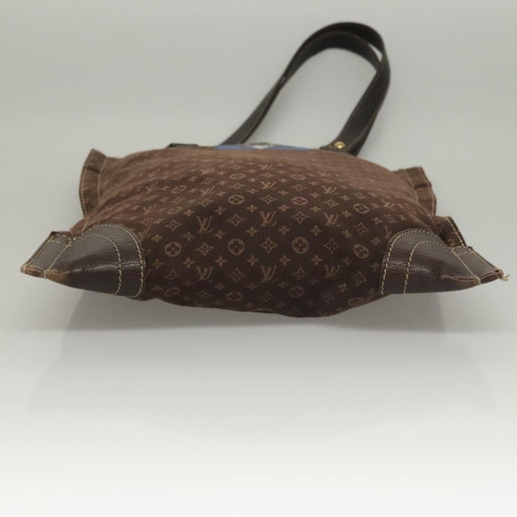 LOUIS VUITTON Monogram Mini Lin Tangier Tote Bag Brown Ebene M40023 Auth ep9437