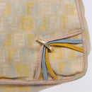 FENDI Zucchino Canvas Shoulder Bag Beige Gold Auth ep9438-14
