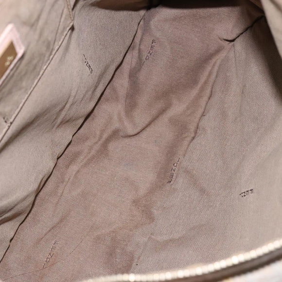 FENDI Zucchino Canvas Shoulder Bag Beige Gold Auth ep9438