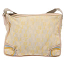 FENDI Zucchino Canvas Shoulder Bag Beige Gold Auth ep9438-2
