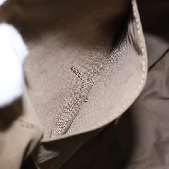 FENDI Zucchino Canvas Shoulder Bag Beige Gold Auth ep9438