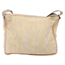 FENDI Zucchino Canvas Shoulder Bag Beige Gold Auth ep9438-2