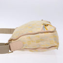 FENDI Zucchino Canvas Shoulder Bag Beige Gold Auth ep9438-5