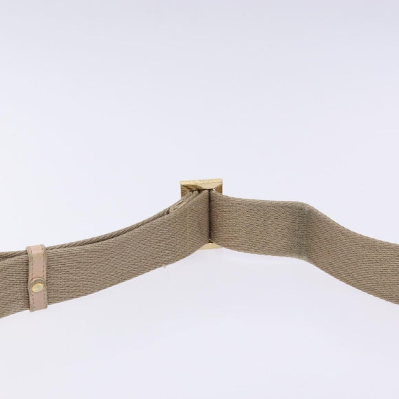 FENDI Zucchino Canvas Shoulder Bag Beige Gold Auth ep9438