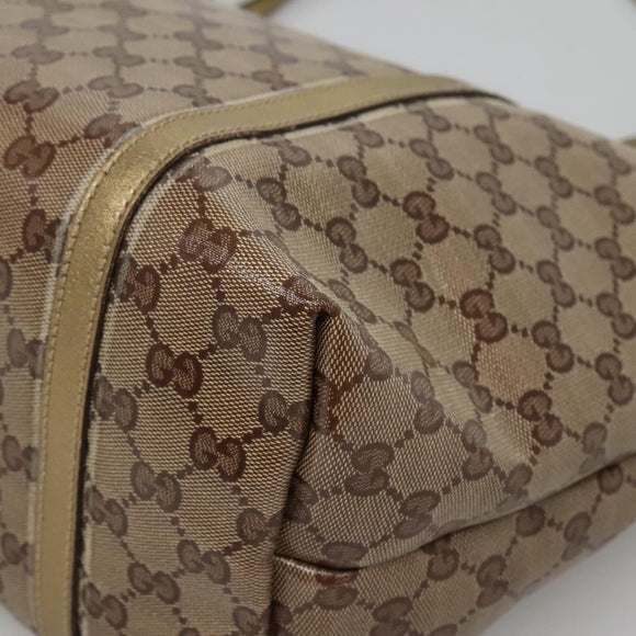 GUCCI GG Crystal Tote Bag Coated Canvas Beige Gold 197953 Auth ep9440