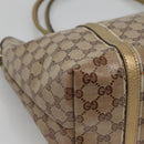 GUCCI GG Crystal Tote Bag Coated Canvas Beige Gold 197953 Auth ep9440-11