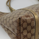 GUCCI GG Crystal Tote Bag Coated Canvas Beige Gold 197953 Auth ep9440-16