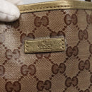 GUCCI GG Crystal Tote Bag Coated Canvas Beige Gold 197953 Auth ep9440-14