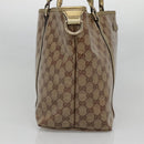 GUCCI GG Crystal Tote Bag Coated Canvas Beige Gold 197953 Auth ep9440-4