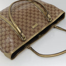 GUCCI GG Crystal Tote Bag Coated Canvas Beige Gold 197953 Auth ep9440-6
