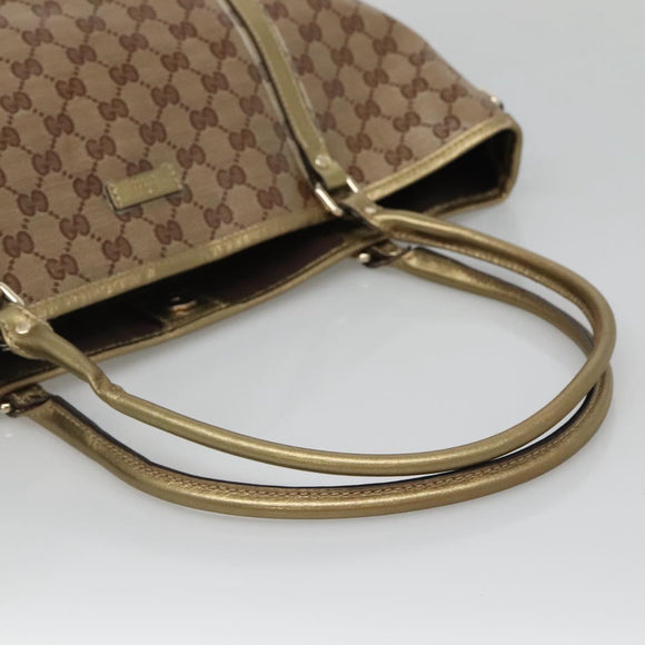 GUCCI GG Crystal Tote Bag Coated Canvas Beige Gold 197953 Auth ep9440