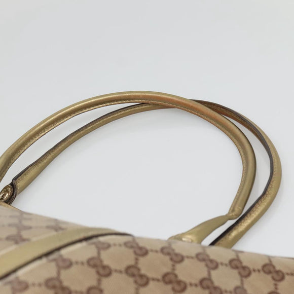 GUCCI GG Crystal Tote Bag Coated Canvas Beige Gold 197953 Auth ep9440