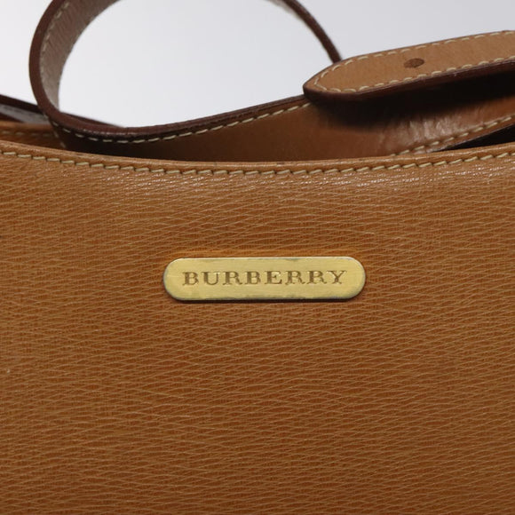 BURBERRY Shoulder Bag Leather Brown Gold Auth ep9447