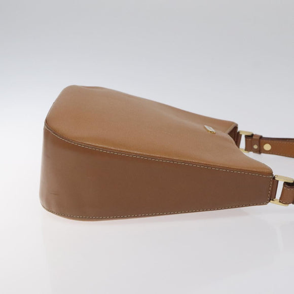 BURBERRY Shoulder Bag Leather Brown Gold Auth ep9447