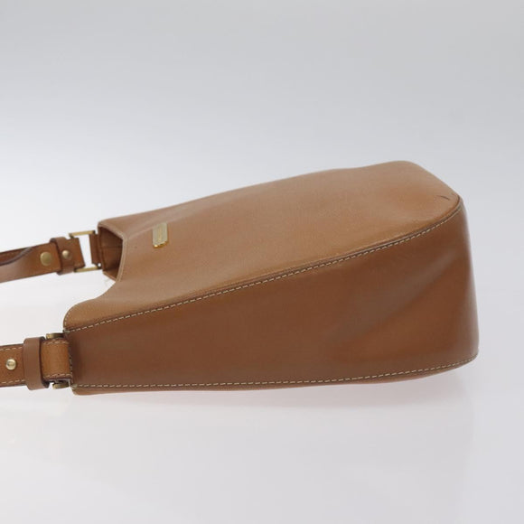 BURBERRY Shoulder Bag Leather Brown Gold Auth ep9447
