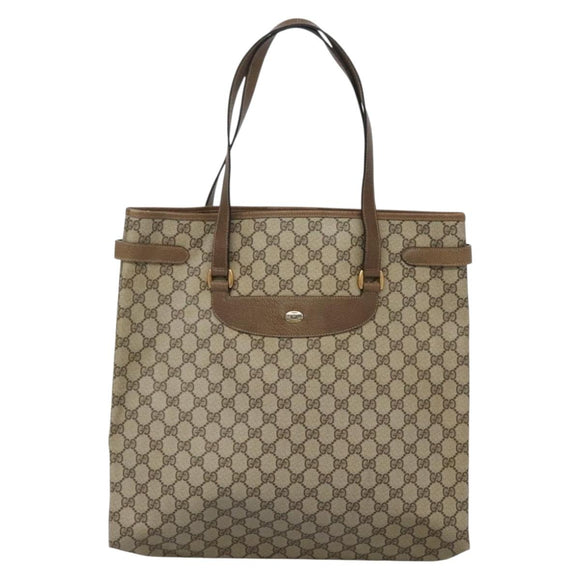 GUCCI GG Supreme Tote Bag PVC Beige Gold 39 02 061 Auth ep9449