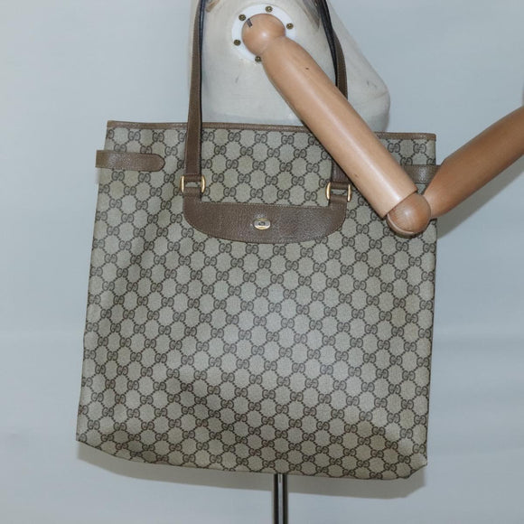 GUCCI GG Supreme Tote Bag PVC Beige Gold 39 02 061 Auth ep9449