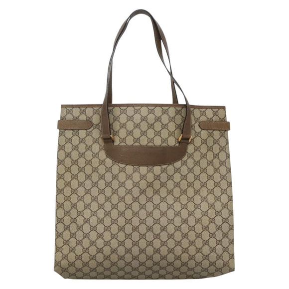 GUCCI GG Supreme Tote Bag PVC Beige Gold 39 02 061 Auth ep9449