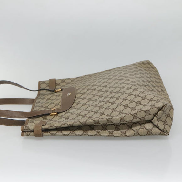 GUCCI GG Supreme Tote Bag PVC Beige Gold 39 02 061 Auth ep9449