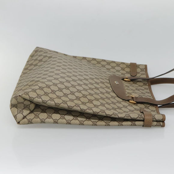 GUCCI GG Supreme Tote Bag PVC Beige Gold 39 02 061 Auth ep9449