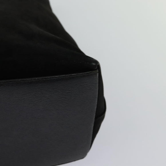 GUCCI Bamboo Hand Bag Suede 2way Black Gold 002 2058 0508 0 Auth ep9453