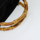 GUCCI Bamboo Hand Bag Suede 2way Black Gold 002 2058 0508 0 Auth ep9453-7