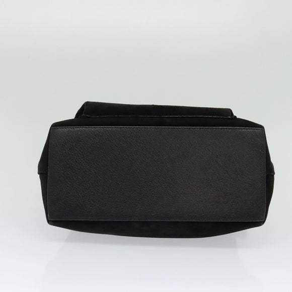 GUCCI Bamboo Hand Bag Suede 2way Black Gold 002 2058 0508 0 Auth ep9453