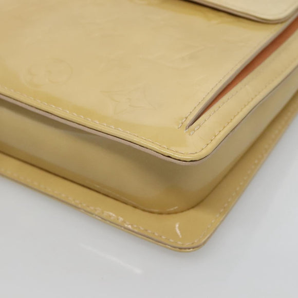 LOUIS VUITTON Monogram Vernis Motto Accessory Pouch Beige M91136 LV Auth ep9462