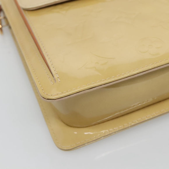 LOUIS VUITTON Monogram Vernis Motto Accessory Pouch Beige M91136 LV Auth ep9462