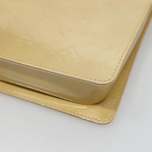 LOUIS VUITTON Monogram Vernis Motto Accessory Pouch Beige M91136 LV Auth ep9462