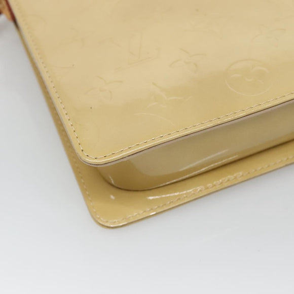 LOUIS VUITTON Monogram Vernis Motto Accessory Pouch Beige M91136 LV Auth ep9462