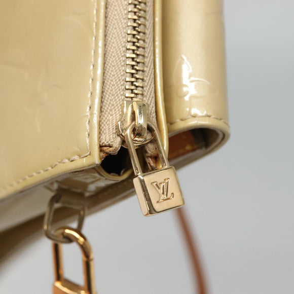 LOUIS VUITTON Monogram Vernis Motto Accessory Pouch Beige M91136 LV Auth ep9462