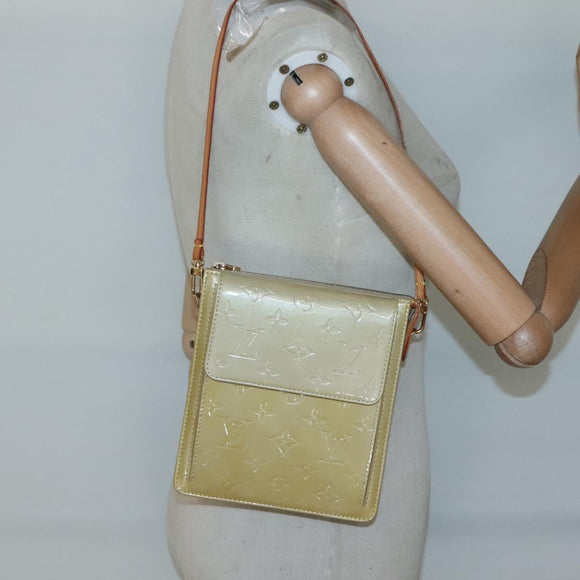 LOUIS VUITTON Monogram Vernis Motto Accessory Pouch Beige M91136 LV Auth ep9462