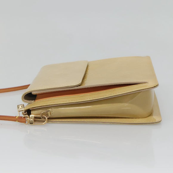 LOUIS VUITTON Monogram Vernis Motto Accessory Pouch Beige M91136 LV Auth ep9462