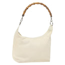 GUCCI Bamboo Hand Bag Nylon White Gold 000 1956 0531 Auth ep9465-1