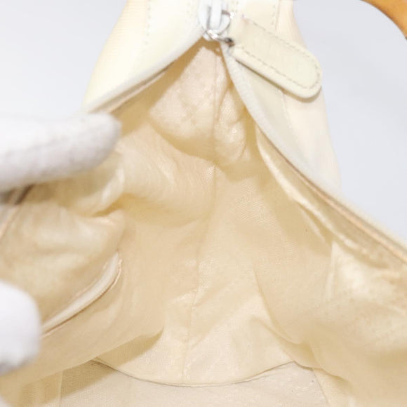 GUCCI Bamboo Hand Bag Nylon White Gold 000 1956 0531 Auth ep9465