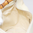 GUCCI Bamboo Hand Bag Nylon White Gold 000 1956 0531 Auth ep9465-19