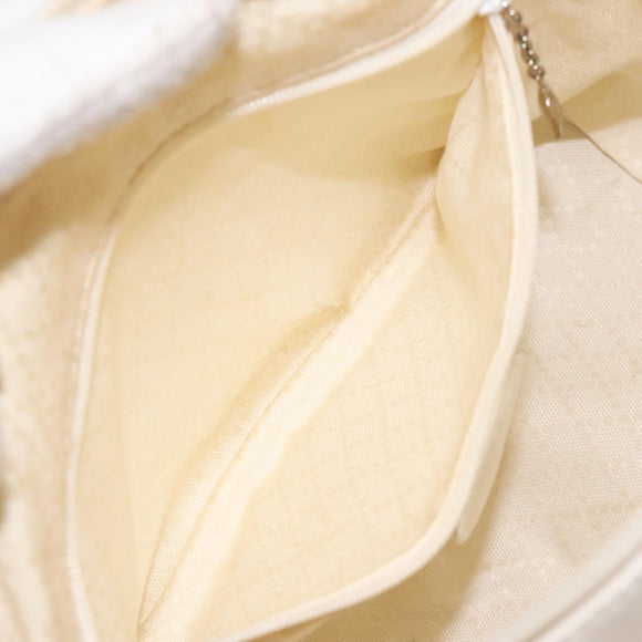 GUCCI Bamboo Hand Bag Nylon White Gold 000 1956 0531 Auth ep9465