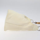 GUCCI Bamboo Hand Bag Nylon White Gold 000 1956 0531 Auth ep9465-3
