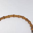 GUCCI Bamboo Hand Bag Nylon White Gold 000 1956 0531 Auth ep9465-8