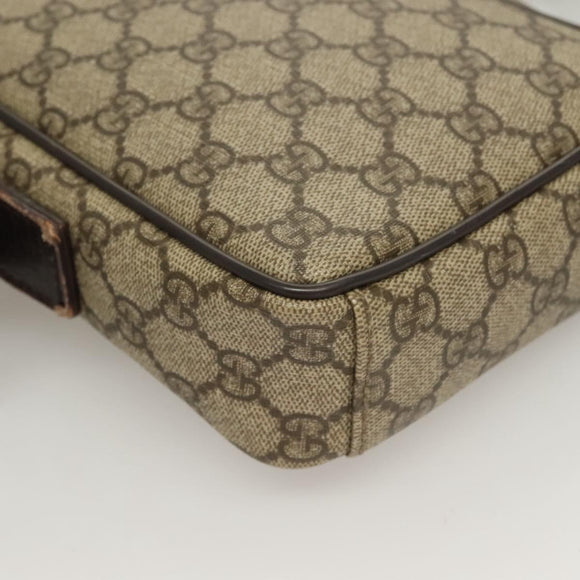 GUCCI GG Supreme Shoulder Bag PVC Beige Silver 101680 Auth ep9473