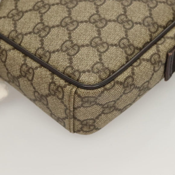 GUCCI GG Supreme Shoulder Bag PVC Beige Silver 101680 Auth ep9473