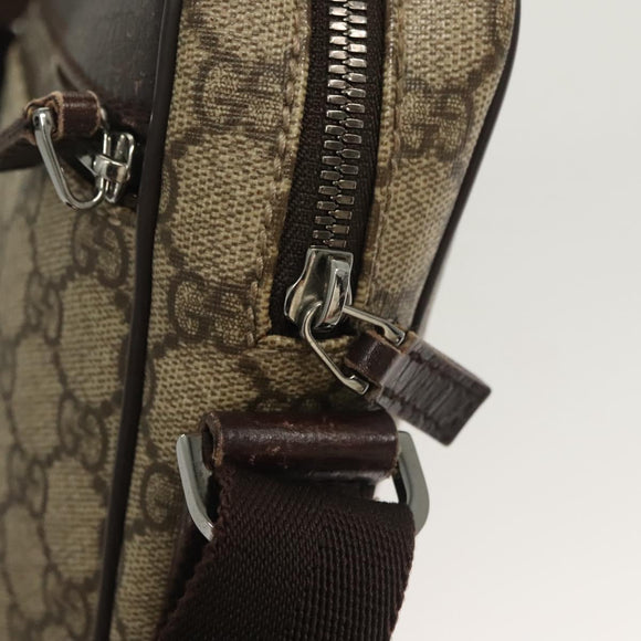 GUCCI GG Supreme Shoulder Bag PVC Beige Silver 101680 Auth ep9473