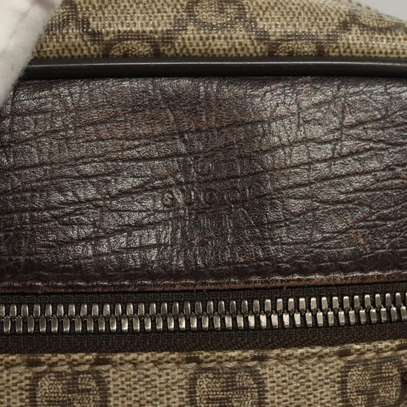 GUCCI GG Supreme Shoulder Bag PVC Beige Silver 101680 Auth ep9473