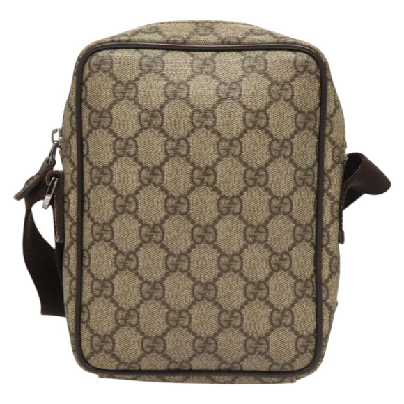 GUCCI GG Supreme Shoulder Bag PVC Beige Silver 101680 Auth ep9473