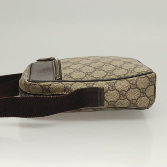 GUCCI GG Supreme Shoulder Bag PVC Beige Silver 101680 Auth ep9473