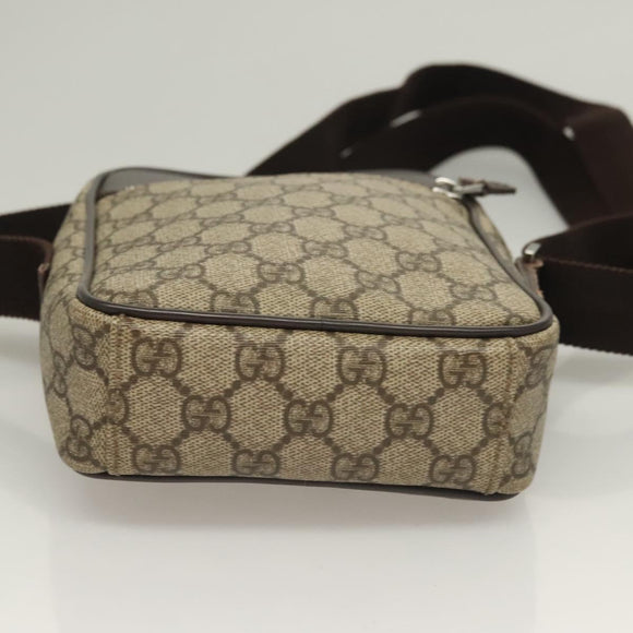 GUCCI GG Supreme Shoulder Bag PVC Beige Silver 101680 Auth ep9473