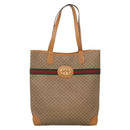 GUCCI Micro GG Supreme Web Sherry Line Bag PVC Beige Gold Auth ep9489-2